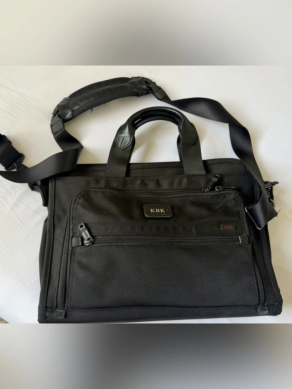 Tumi Black Nylon Laptop Messenger Bag with Webbed Strap